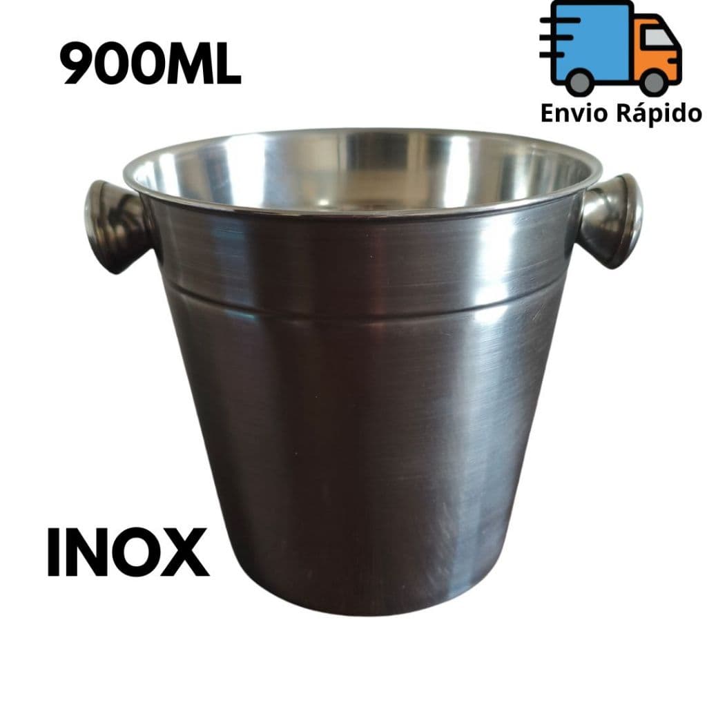 Balde para Gelo Inox 900ml para Servir Bebidas em Casa, Bares, Festas e Eventos