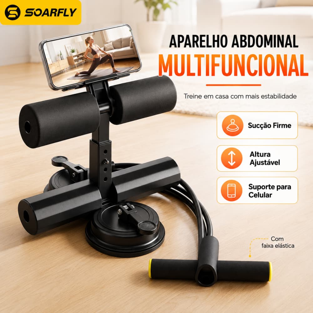SOARFLY Abdominal Strong Suction Cups 2 Adjustments | Protects Belly/Knees | Home/Gym