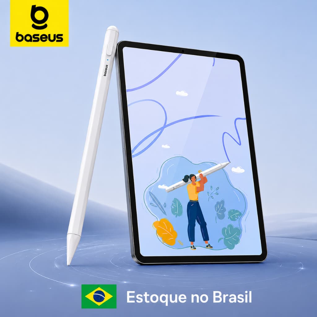 Caneta Ipad Baseus Pencil Smooth Writin Smoooth 2 Stylus Apple IOS Conexão Wireless Rejeição de Palma Magnética Touch