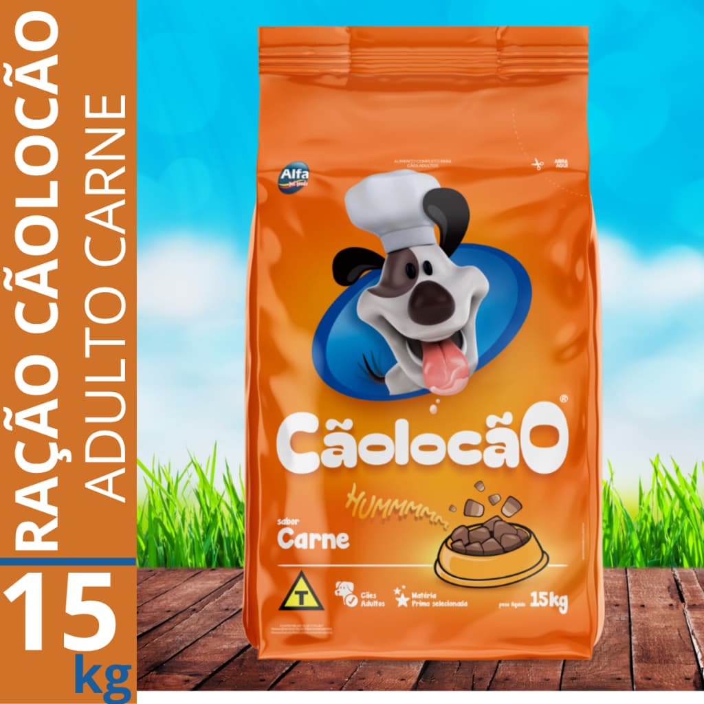 Ração para Cães Cãolocão Adultos Carne 15kg Completa, Saborosa e com Ótimo Custo Benefício