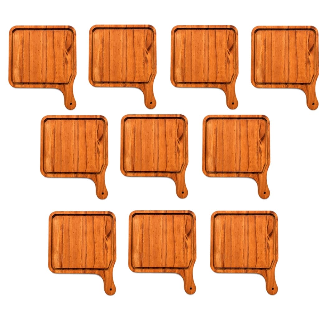 OFERTA 9.9 KIT 10 tábuas de Madeira 26x20cm para Hamburguer Rustico LISA Hamburguerias