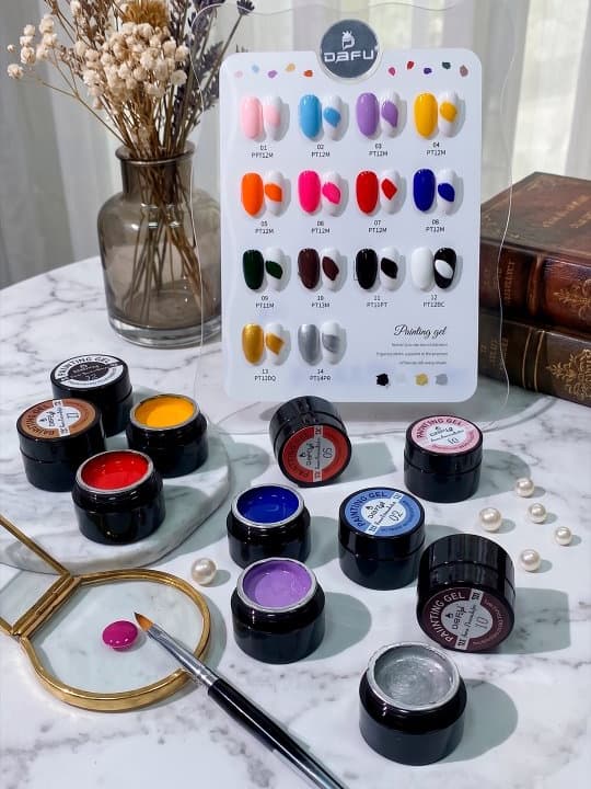 Gel para Decoração de Unhas DAFU Royal Sem HEMA TPO 14 Cores Alta Precisão Premium -PT12M