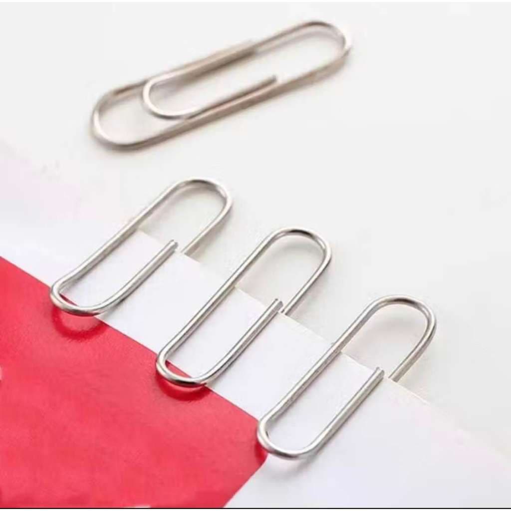 Caixa com 50/60 Clips de Papel Metálicos 28mm Nº 2 – Prendedores de Documentos em Aço Galvanizado