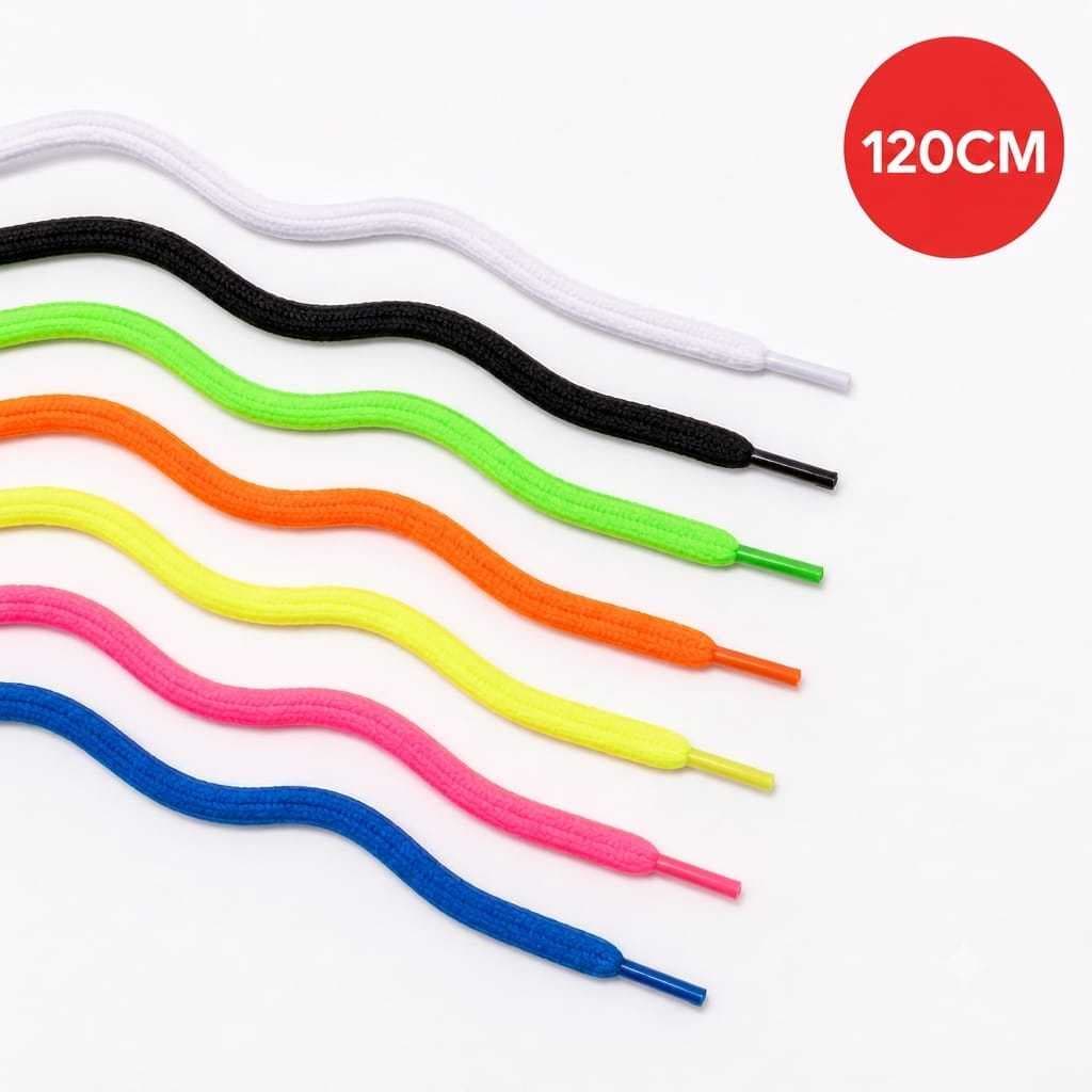 Cadarço Arredondado Meia Cana120cm para Tênis Casual E Esportivo Várias Cores (1 Par)