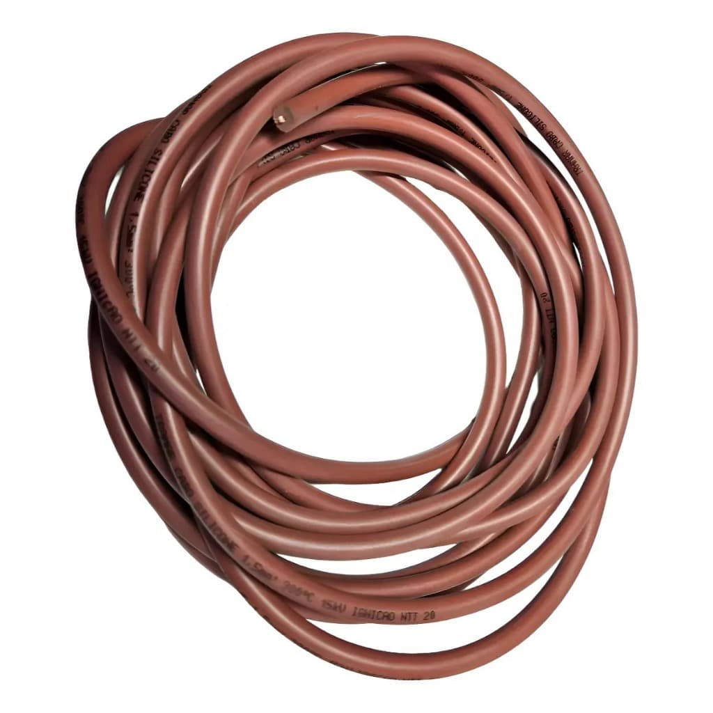 Cabo Alta Temperatura Silicone Ignição 15 kV 300 º graus C 1,5 mm Siliconado Alta Tensão
