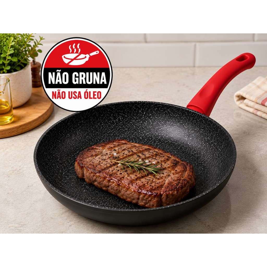 Frigideira Antiaderente Cerâmica Não Gruda 20cm 24cm Alumínio Premium Fogão A Gás Indução Elétrico -  SUPER MODERNA