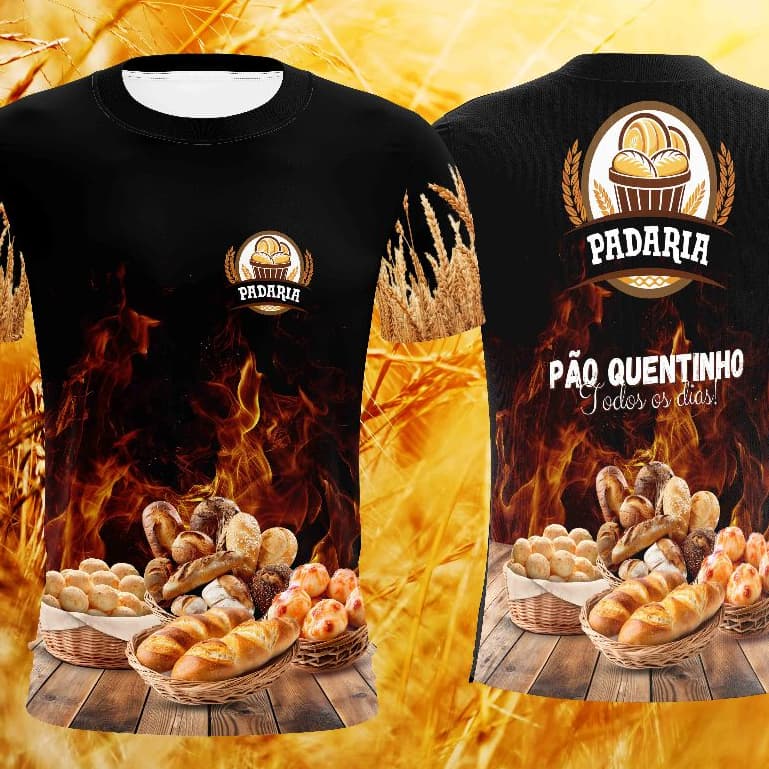 camisa camisetas padaria uniforme profissão panificadora