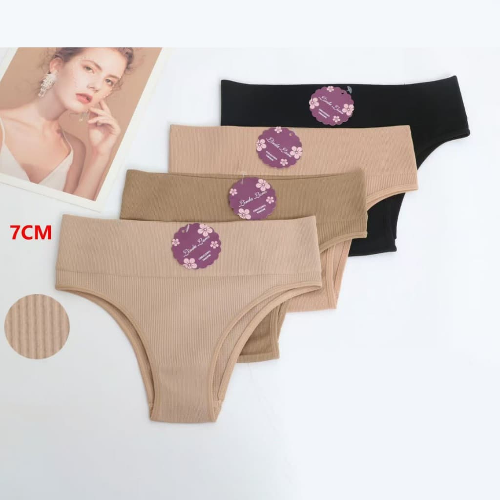 Kit 5 ou 3 Calcinhas Feminina Tanga Cós 7cm Canelada Sem Costura Modeladora Moda Íntima