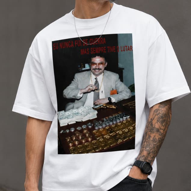 Camiseta Masculina Oversized Estampada Streetwear Manga Curta 100% Algodão Unissex
