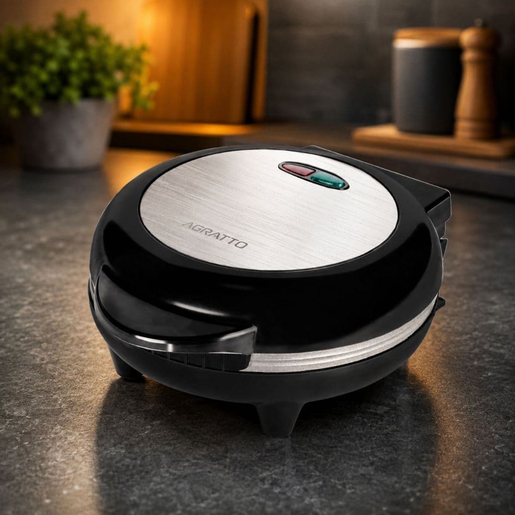Omeleteira Elétrica Agratto Mr Cheff 800W 127V Dupla Antiaderente Redonda Tapioca Panqueca Crepioca Fácil