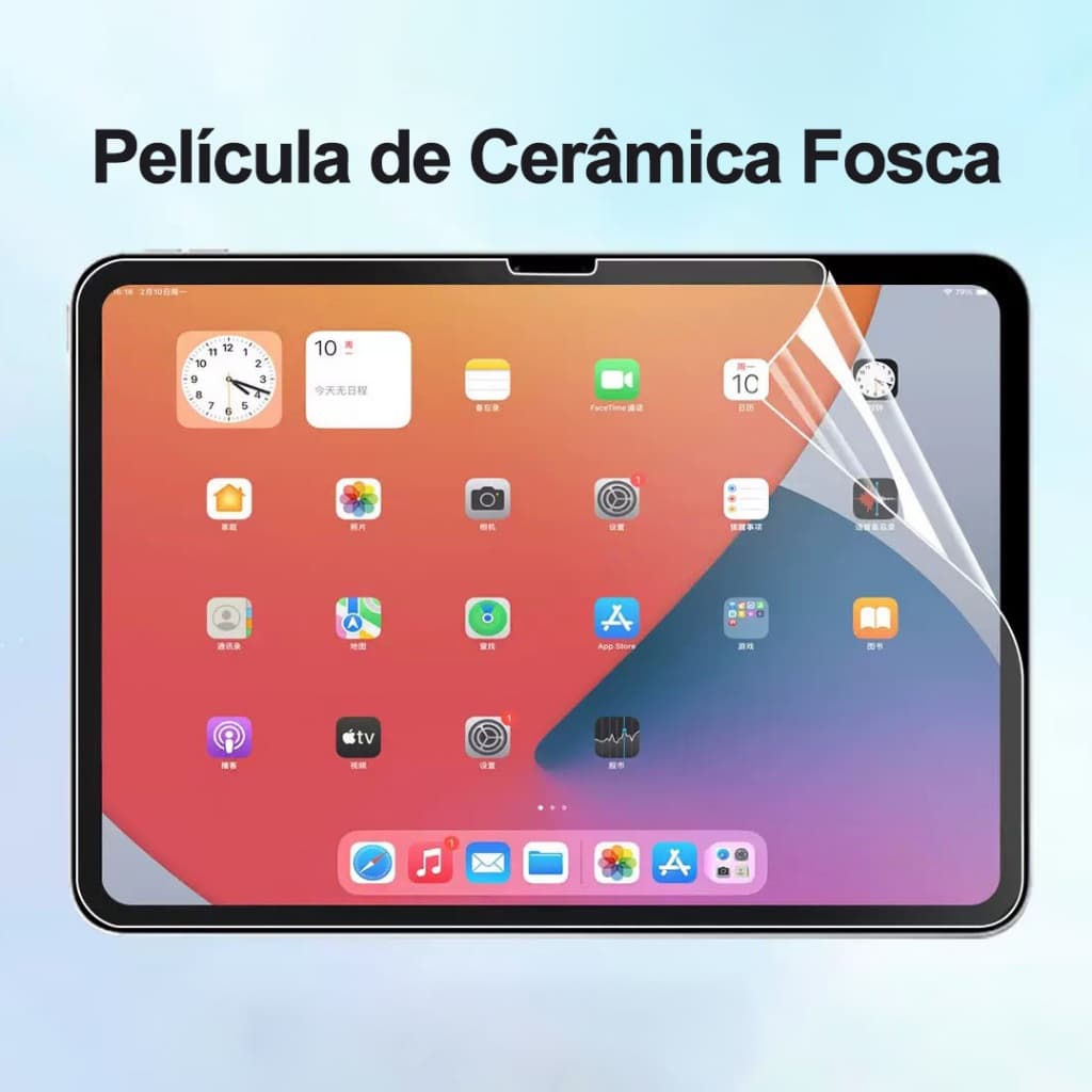Película De Cerâmica Fosca 9D Para iPad 2/3/4/5/6/7/8/9/10/11 mini 1/2/3/4/5/6 Air 2/3/4/5/6/11/13 9.7 polegadas 10.2