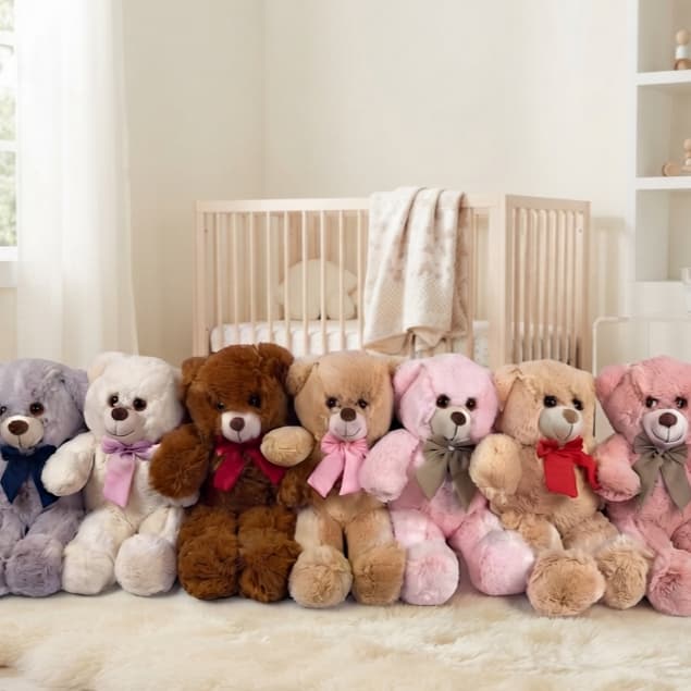 Urso De Pelúcia Fofinho 50cm Antialérgico Com Selo Inmetro E Laço Removível Amiguinho Teddy