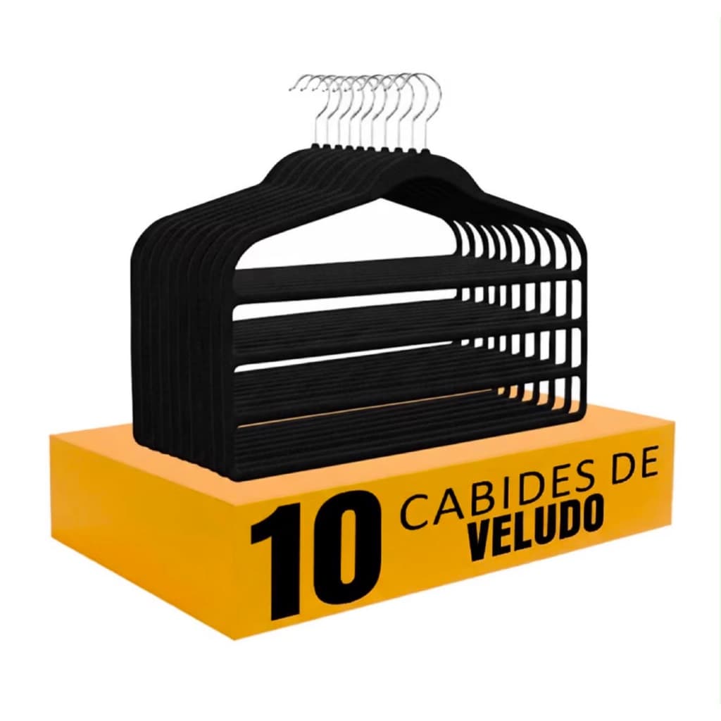 Cabide de calça triplo de veludo kit 10 Unid multicamadas para calças saias shorts antiderrapante