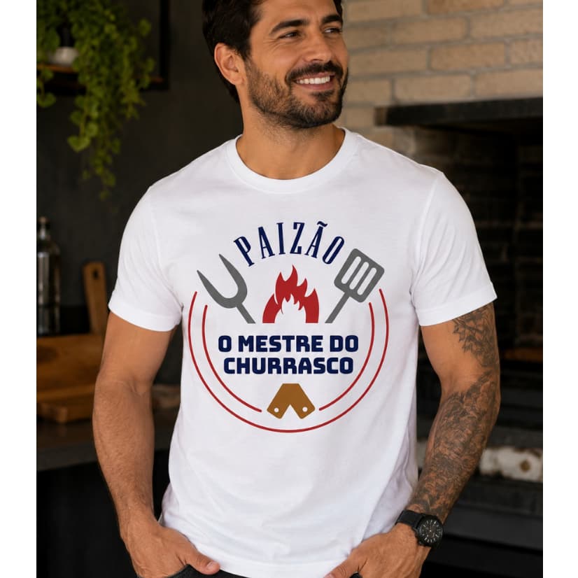 Camiseta Dia dos Pais Personalizada Algodão Premium Estampa Exclusiva