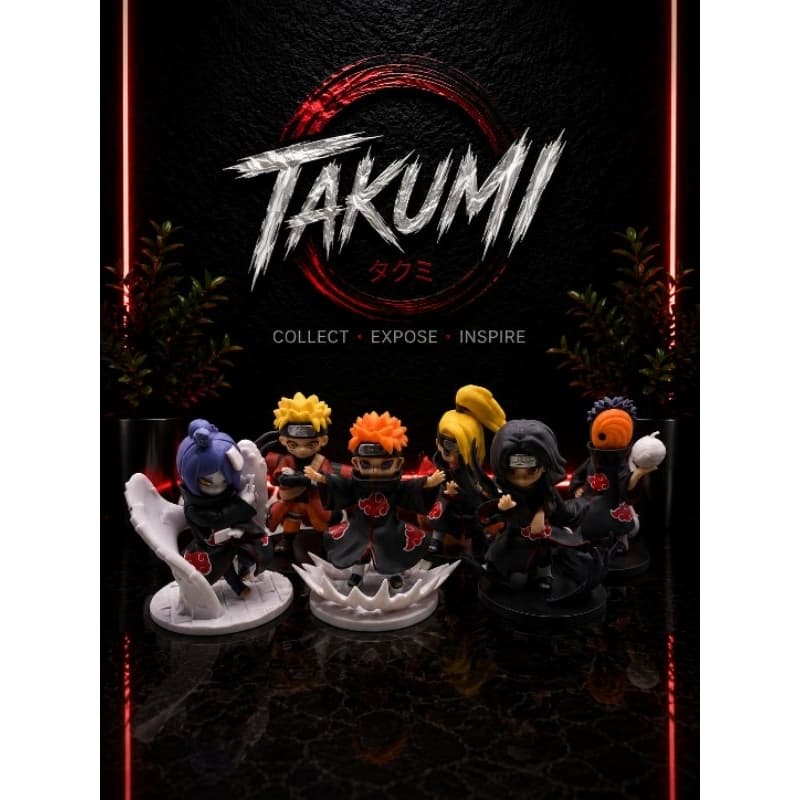 Mini Figure Naruto Shippuden Akatsuki 9cm PVC | Naruto, Itachi, Pain, Konan, Deidara e Tobi.