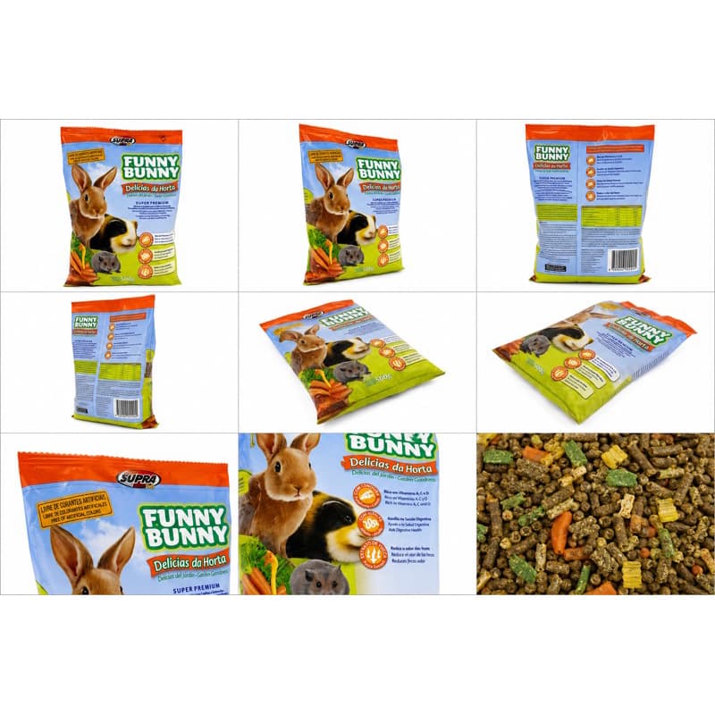 Ração Funny Bunny Delícias da Horta Supra Pets 500g – Coelhos, Hamsters e Pequenos Roedores