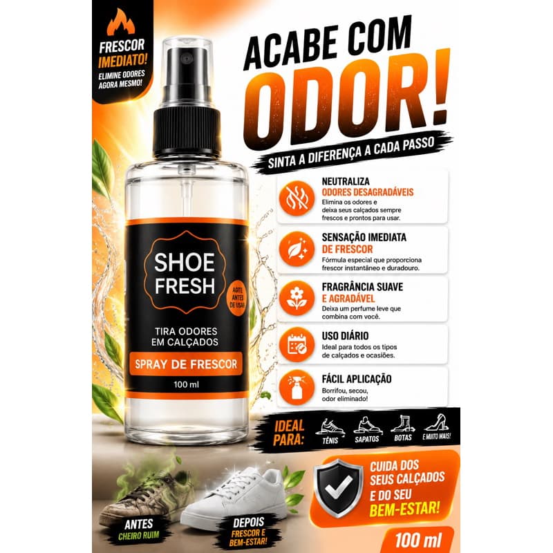TIRA ODOR DE CALÇADOS  SHOE FRESH 100 ML