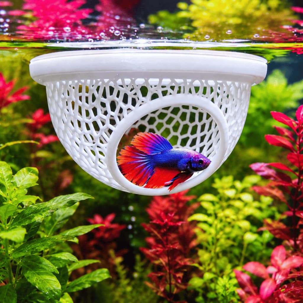 Esconderijo Flutuante para Peixes Betta Toca para Aquário Cama Folha Descanso Aquarismo Decoração