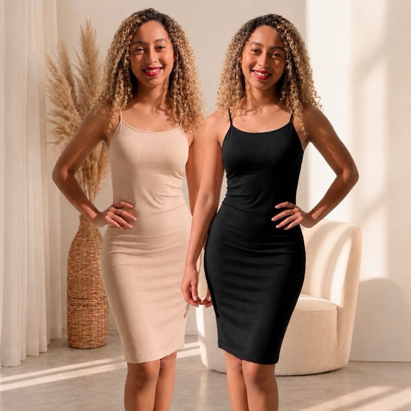 Vestido Anágua Tubinho Segunda Pele Feminino Zero Transparência Tecido Leve e Confortável