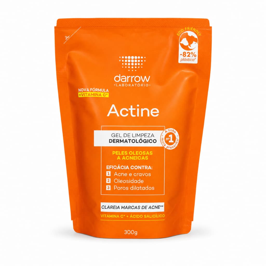 Darrow Actine Gel de Limpeza Facial Refil 300g Pele Oleosa e Acneica