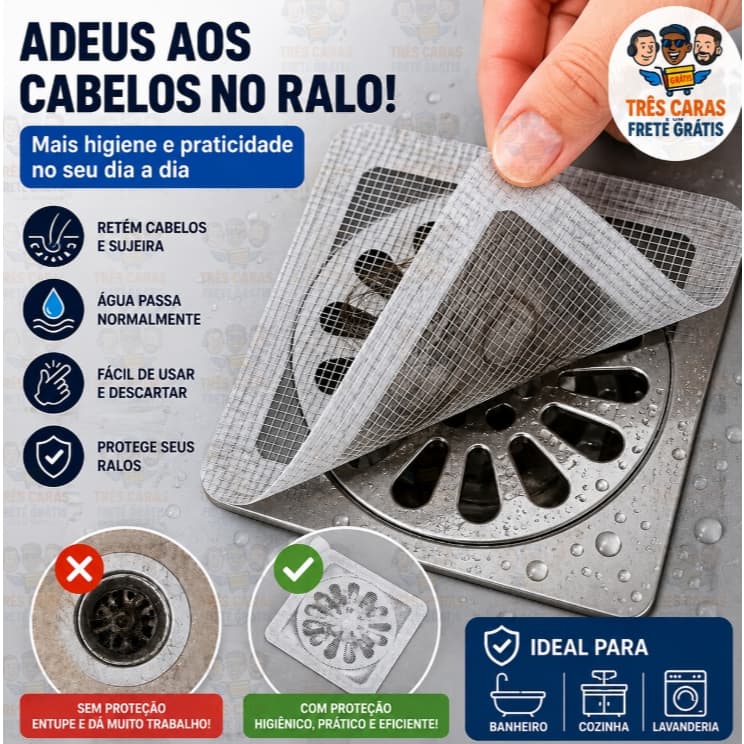 Adesivos Protetores de Ralo Tela Descartavel Anti Entupimento e Anti Insetos Para Casa Fácil e Pratico