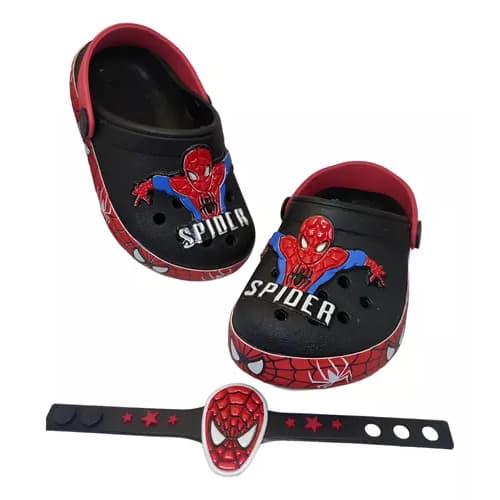 Sandália Infantil Babuche Homem Aranha  Minnie + pulseira sandalia menina infantil feminina