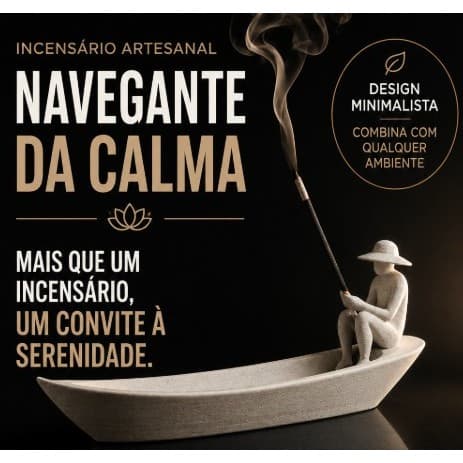 Incensário Artesanal "Navegante da Calma" - Suporte para vareta de incenso - Decorativo