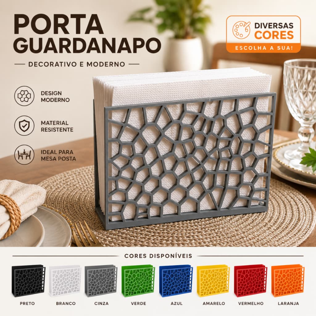 Porta Guardanapo Moderno Decorativo Geométrico para Mesa Posta