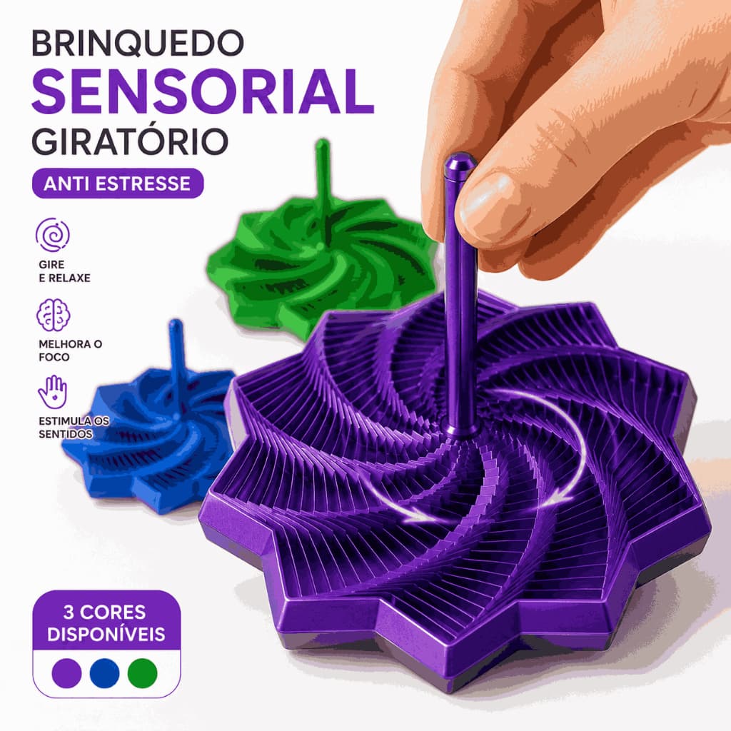 Brinquedo Sensorial Fidget Toy Anti Ansiedade Mandala Giratória Relaxante Impressão 3D