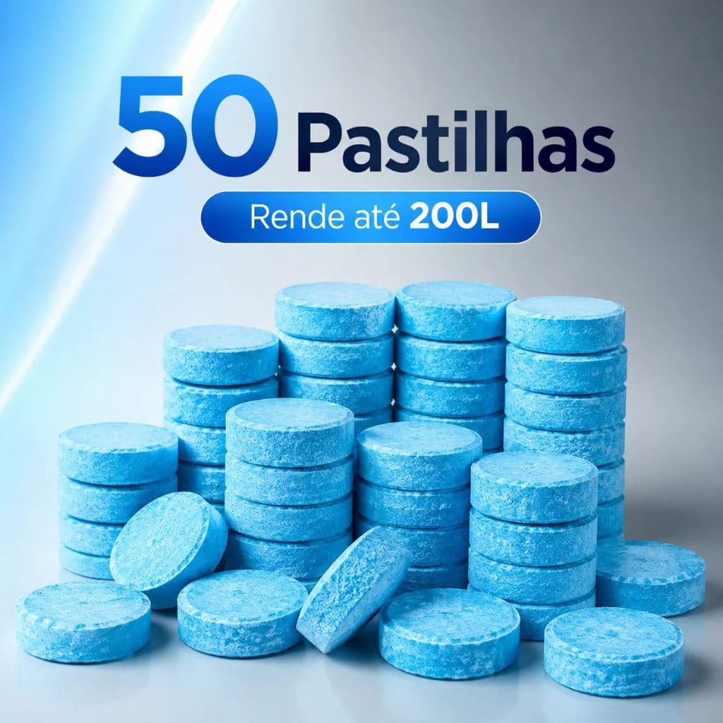 Pastilhas Efervescentes Limpador Para-Brisa Automóvel 50 Unidades Concentradas Remove Película de Óleo e Sujeira