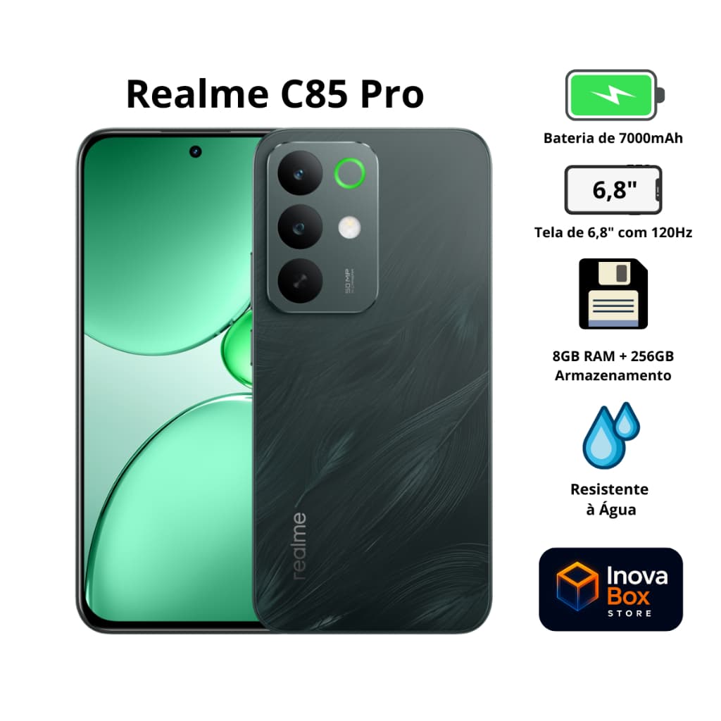 Smartphone Realme C85 Pro 256GB 8GB RAM Dual SIM NFC - 7000mAh Tela 6.8" - Versão Global
