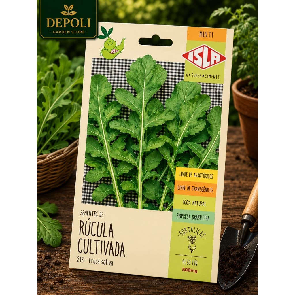 Unidade de Envelope de Sementes Rúcula Cultivada Isla Minha Horta Original