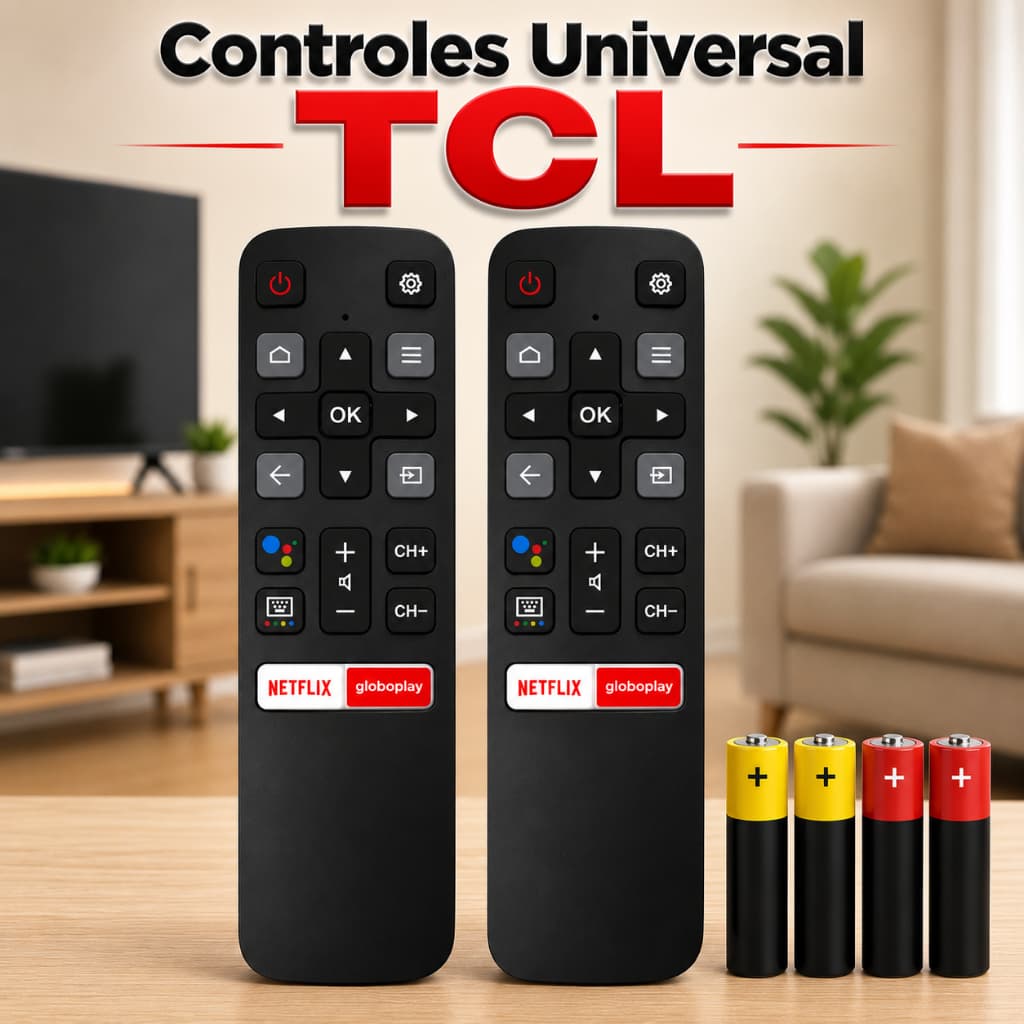 Controle Remoto Para TV TCL 4k Smart Android Teclas Netflix E Globoplay Com Pilhas