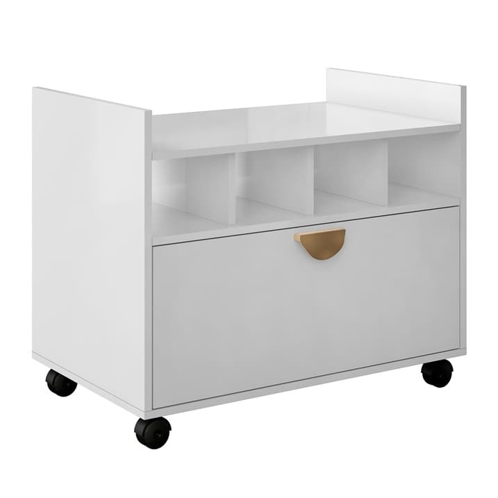 Gabinete De Banheiro 1Gaveta Organizador Nicho Com Rodizios Multiuso Pratico Compacto Cores