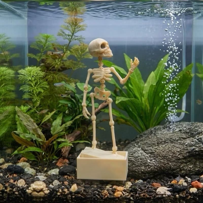 Decoração Para Aquário Esqueleto Dançante
