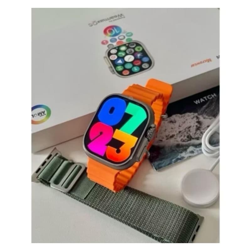 Smartwatch Microwear W69+ Plus AMOLED GPS NFC Bluetooth Chamadas Série 10 49mm