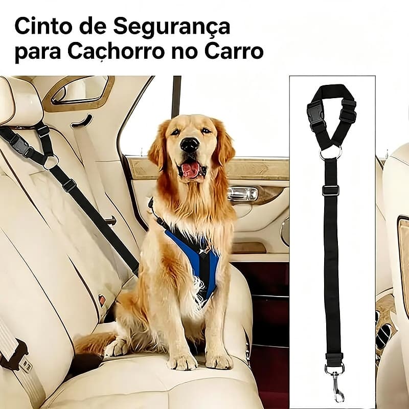 Cinto de Segurança Automotivo para Cães – com Encosto de Cabeça, Médio e Grande Porte