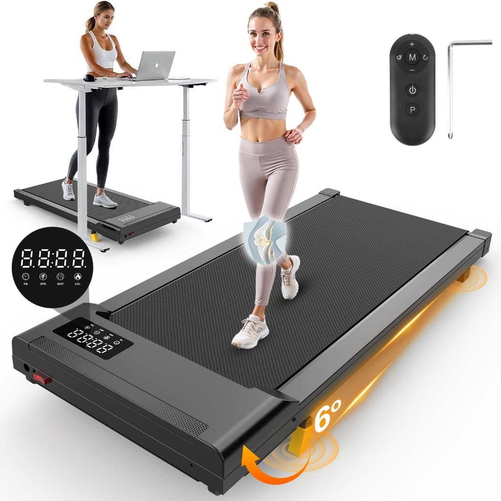 Esteira Elétrica Portátil 2,5HP 12km/h Inclinação 6% Amortecimento Duplo Suporta 100kg LED + Controle Remoto