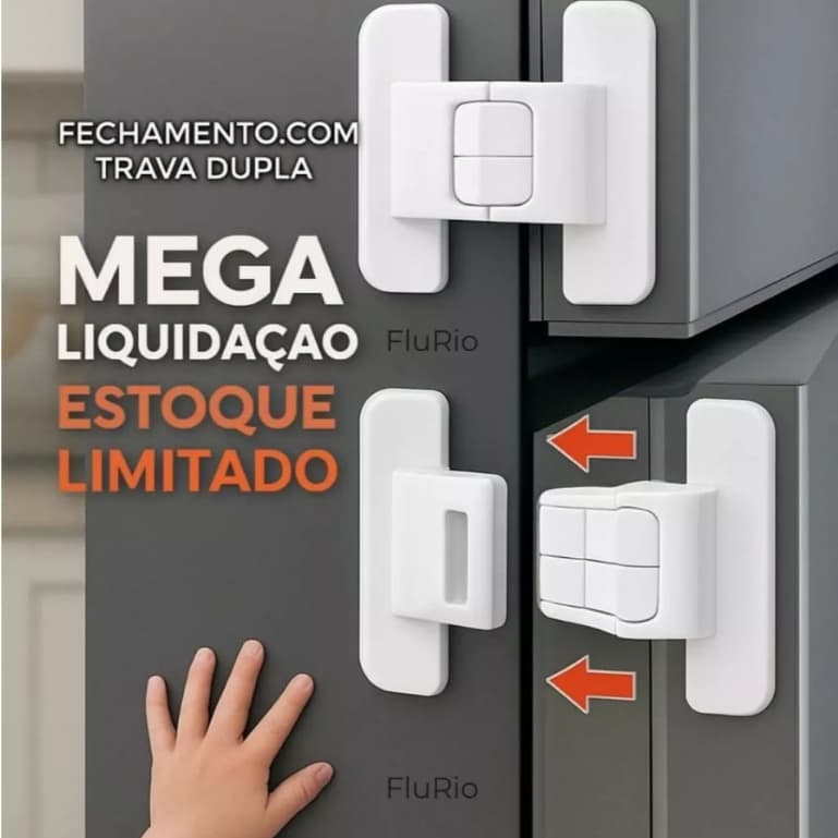 KIT 6 Travas de Segurança Adesiva Infantil - Alta Fixação e Instalação Rápida, Discreta e Moderna