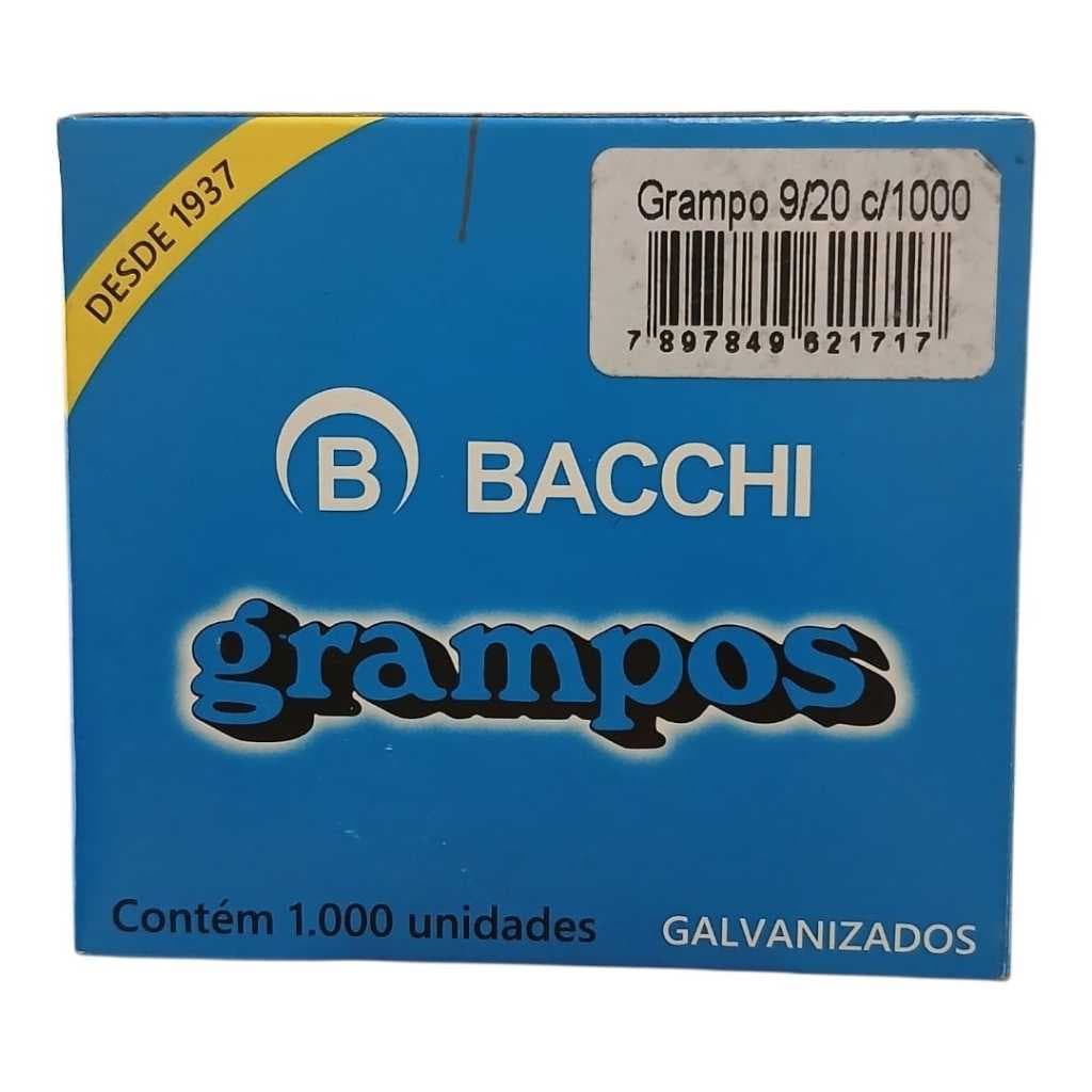 Grampos BACCHI - 9/20 - Galvanizado para grampeador manual com 1000 grampos.