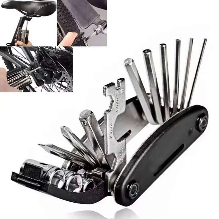 Ferramenta 16 em 1 para Bicicleta Portatil Chave Soquete Acessório de Bike Resistente Compacto