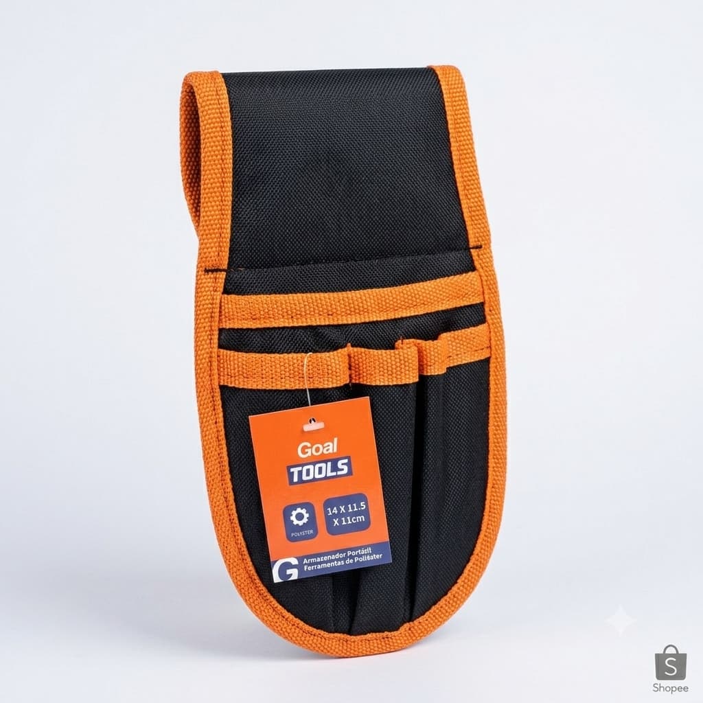 Pochete Porta Ferramentas Goal Tools Pequena em Poliéster para Cinto Profissional