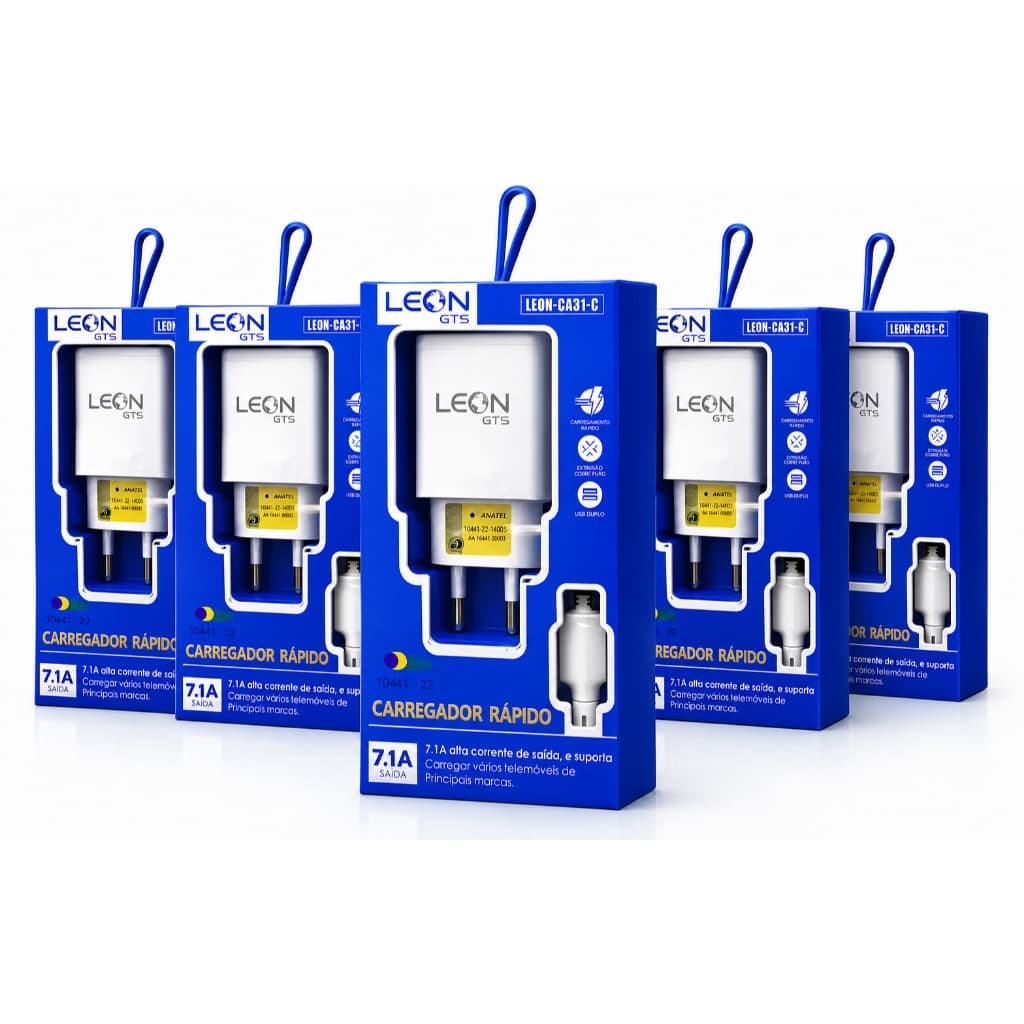 Kit 10 Fonte USB Dupla para Celular com Cabo V8