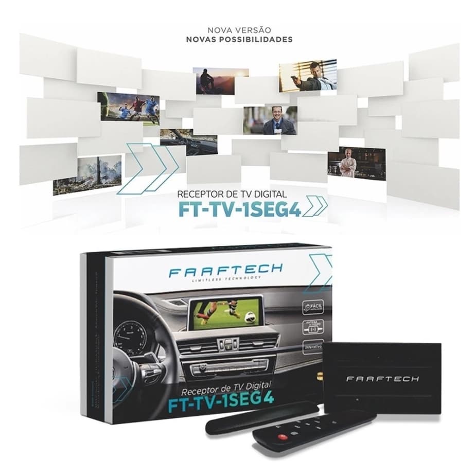 Receptor de TV Digital automotivo FT-TV-1SEG4 Faaftech