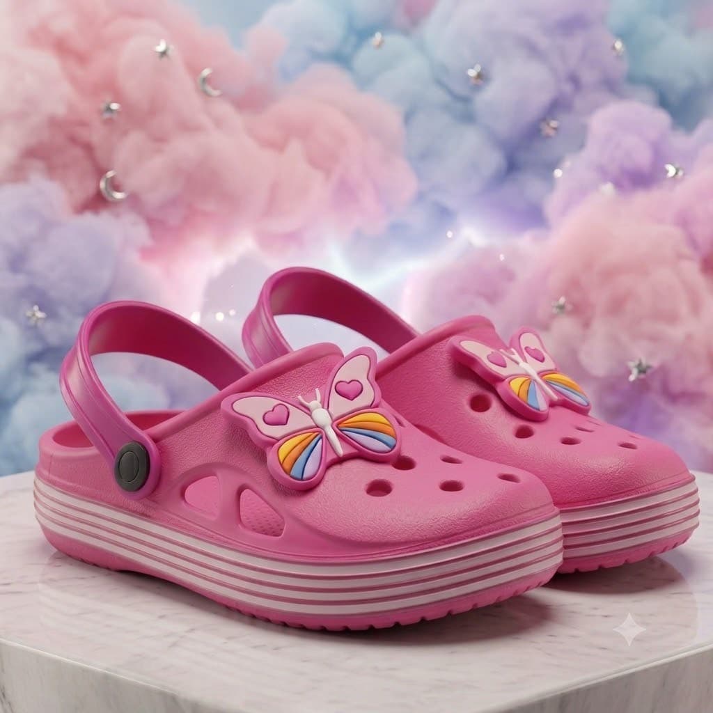 Babuche Clog Infantil Feminino R Borboleta Colorida Sandalinha Leve Antiderrapante Envio Rapido Pronta Entrega