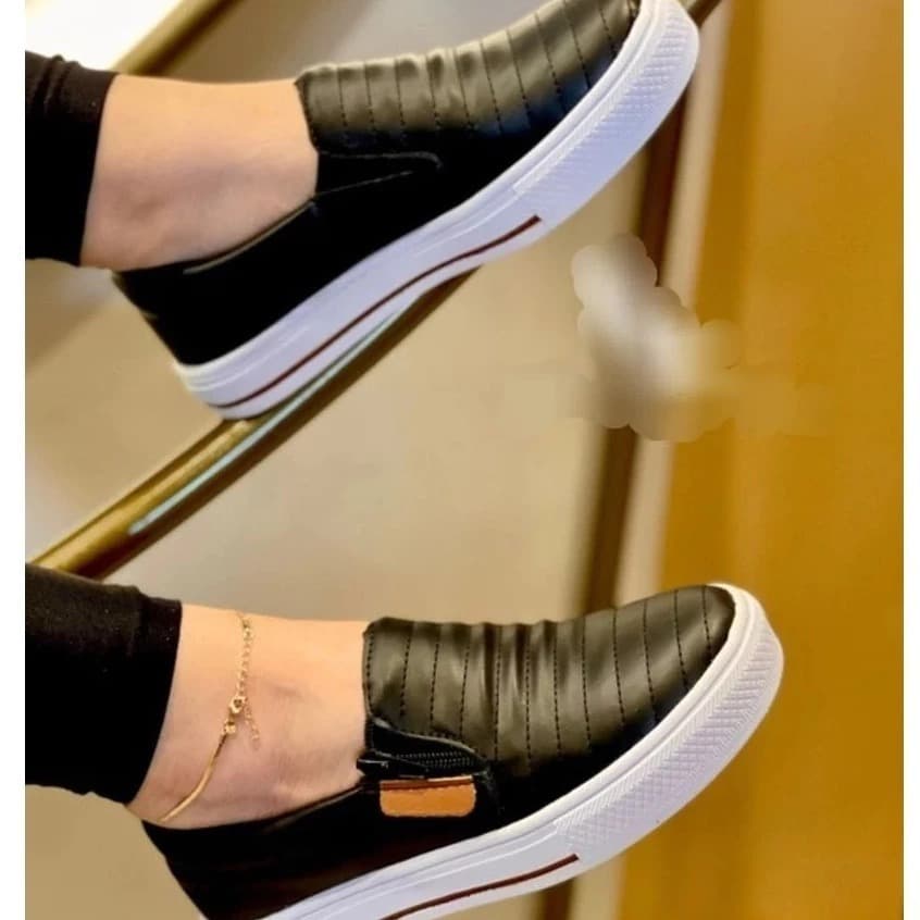 Tênis Sapatilha Slip On Feminino Calce Fácil Leve Macio Conforto Para Caminhada Trabalho 34 ao 39