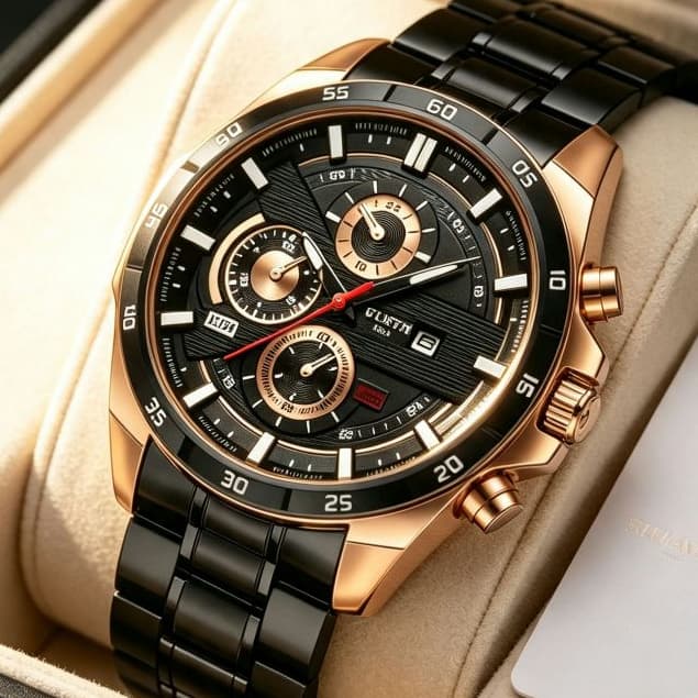 Relógio Masculino de Quartzo Aço Inox Impermeável E Luminoso Estilo Casual Presente Ideal 6139