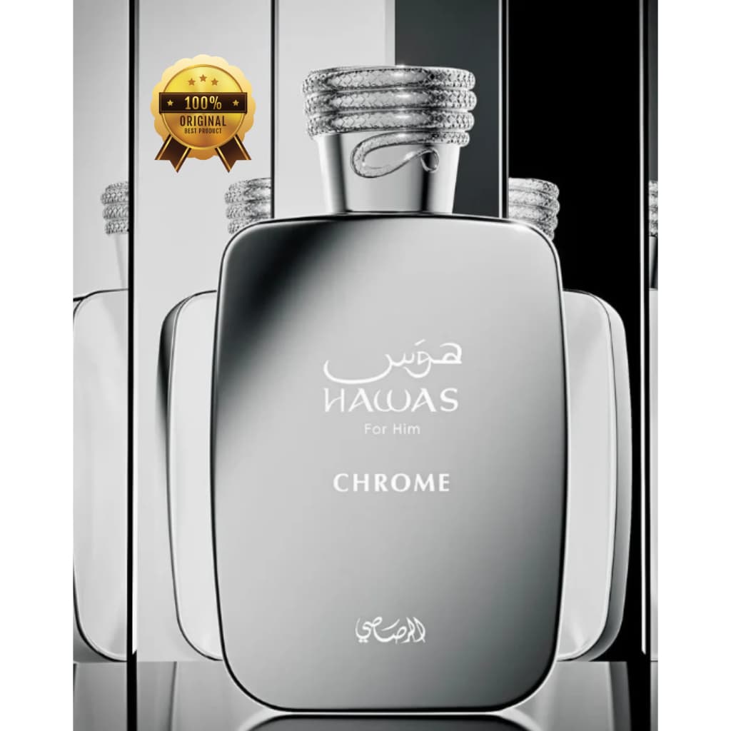 Perfume Chrome Hawas  By Rasasi  100ml Eau de Parfum Original Lacrado Masculino Alta Fixação