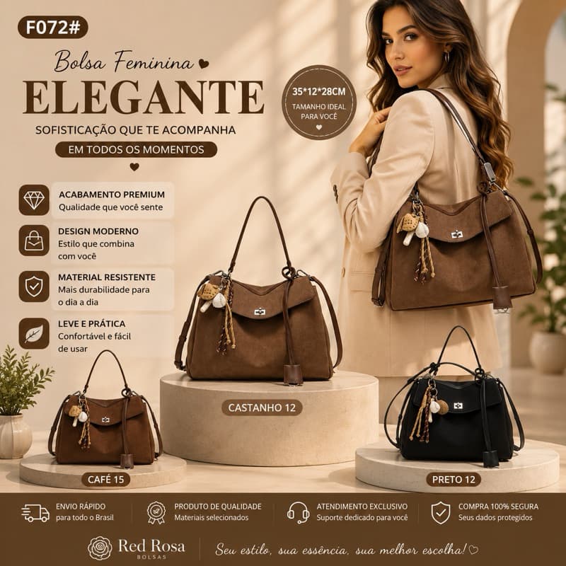 Bolsa Tote Vintage Camurça Grande Capacidade F072