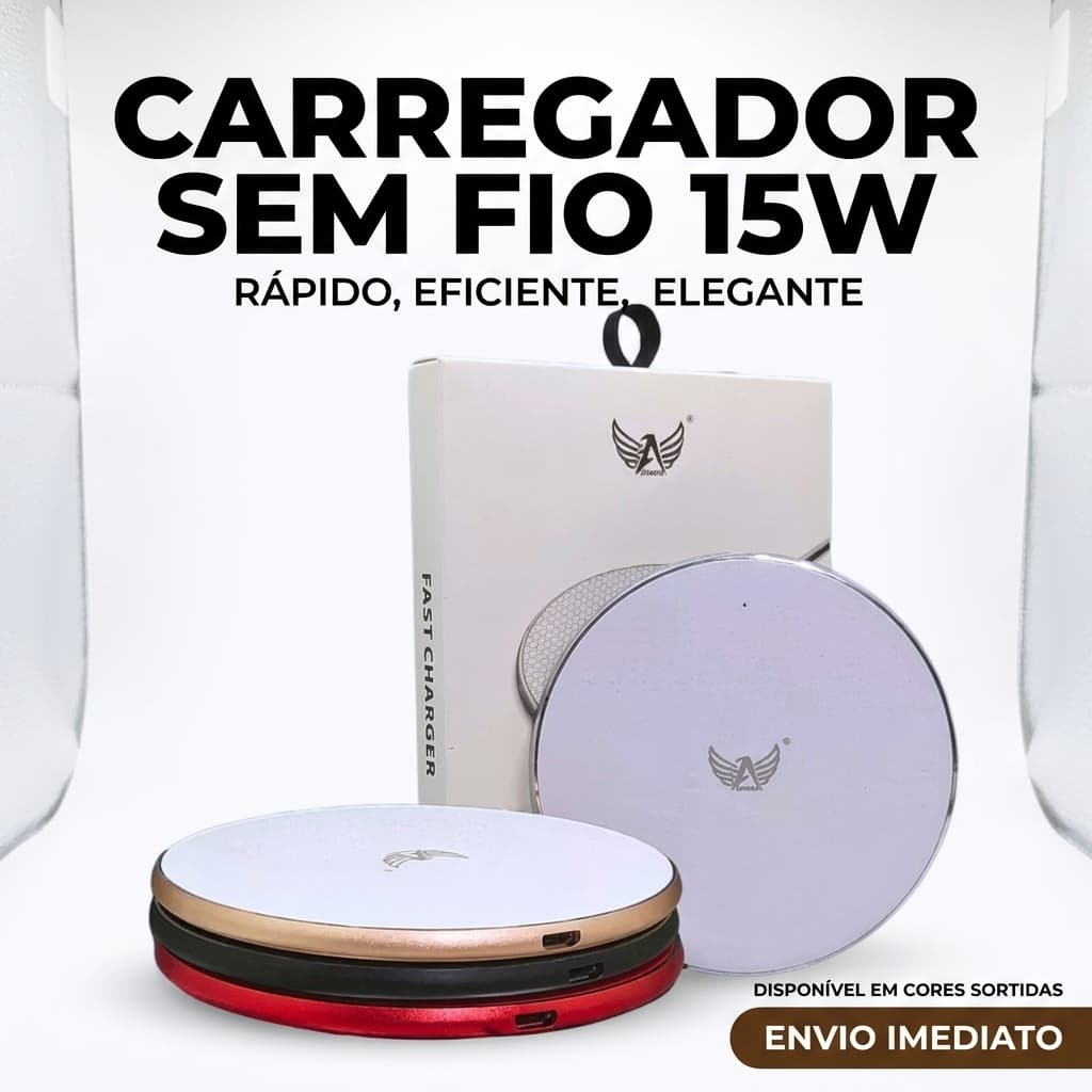 Carregador Sem Fio Por Indução 15W Altomex AW-69 LED Fast Charge